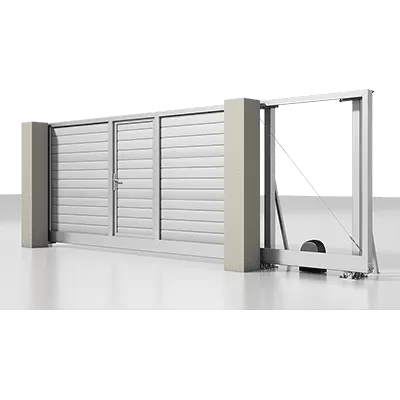 Откатные ворота с калиткой Откатные ворота с калиткой